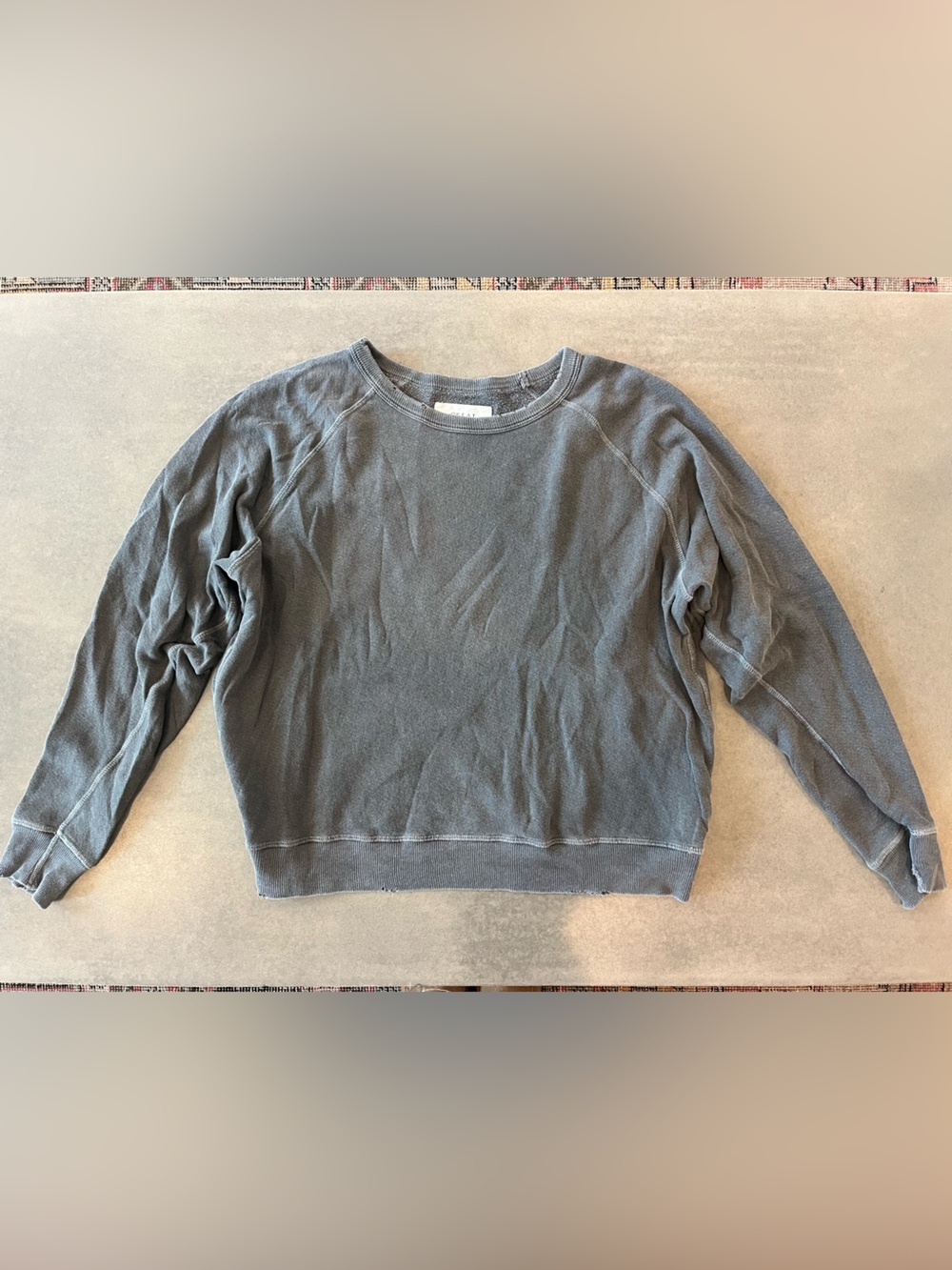 THE GREAT. - Vintage- inspired Washed Charcoal Crewneck Sweater - Size 1